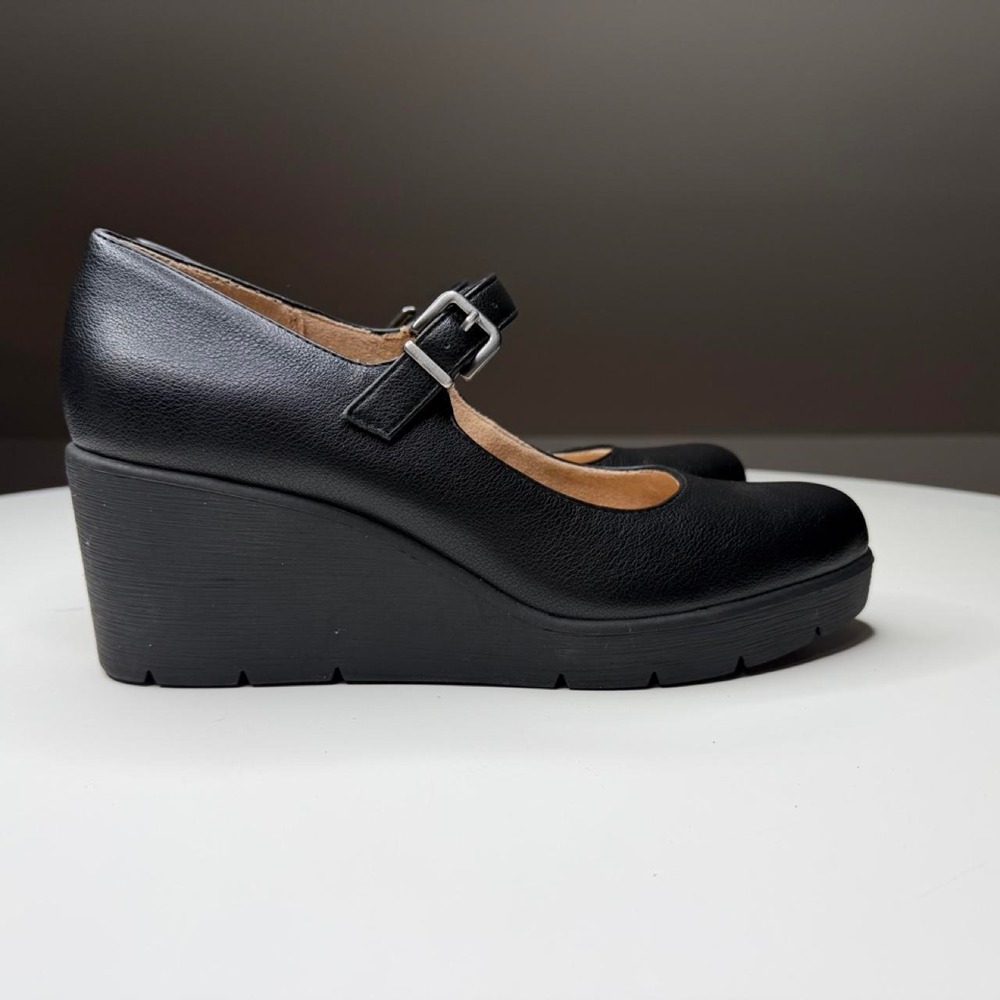 SOUL Naturalizer Adore Mary Jane Wedge Goth Shoes Black